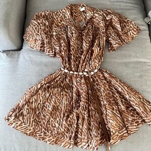 Zimmermann Tropical Flutter Sleeve Mini Dress